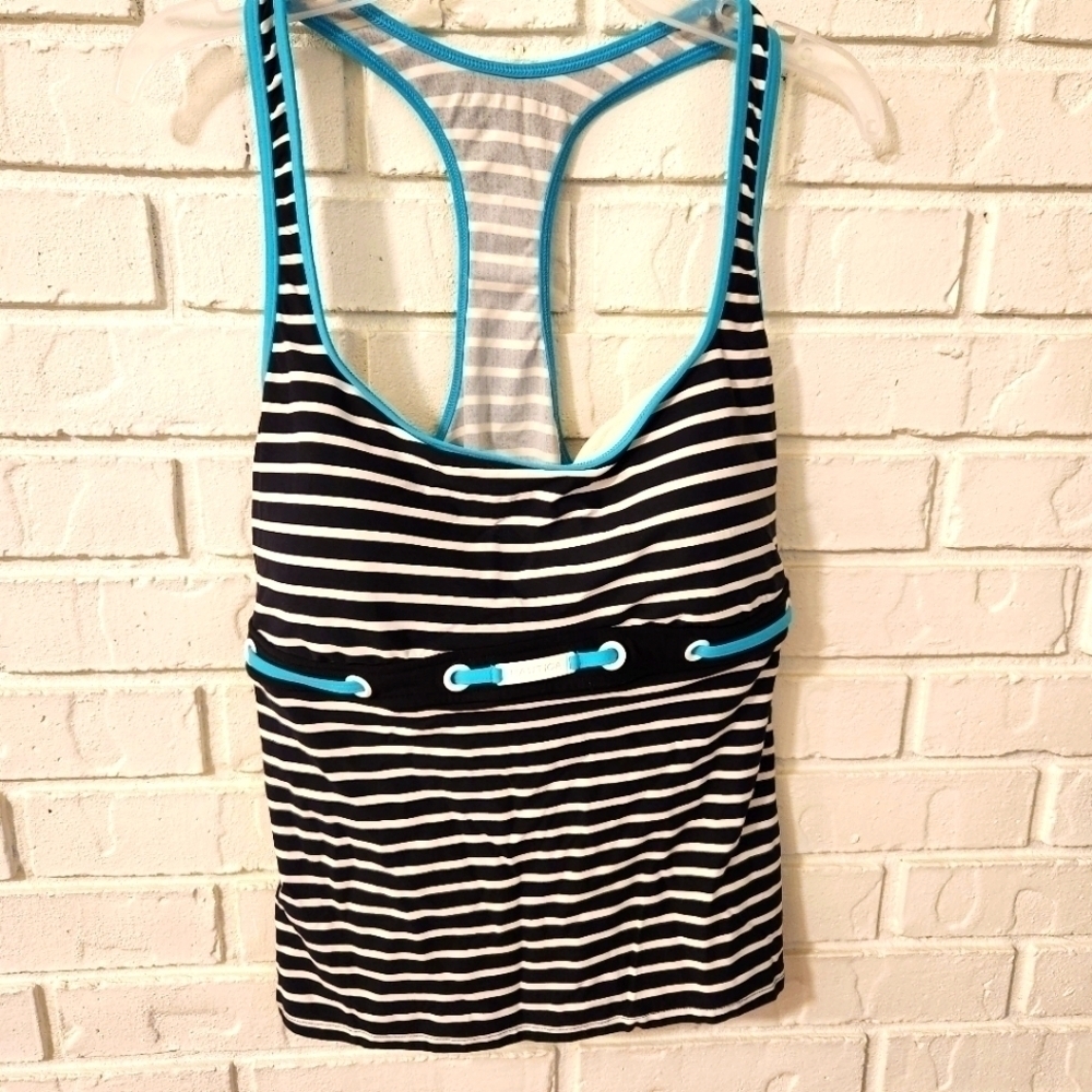 Nautica Black and White Swim Top